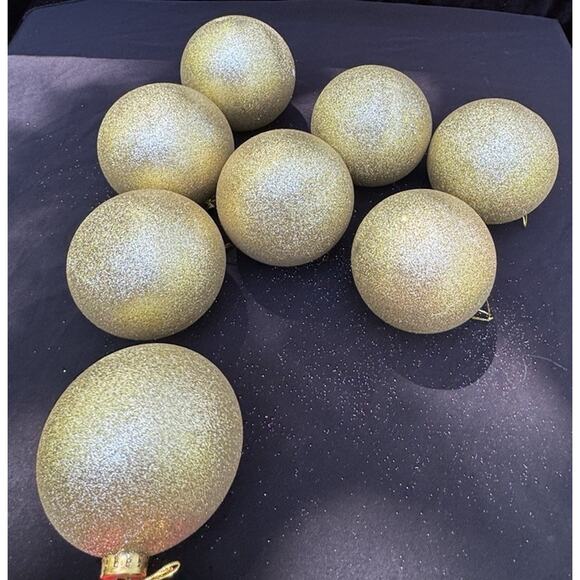 8 Dillards Home Vintage GOLD Glittered Christmas Ornaments Gorgeous! - Picture 10 of 10